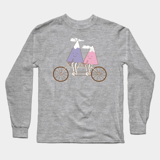 mountain biking Long Sleeve T-Shirt by milkyprint